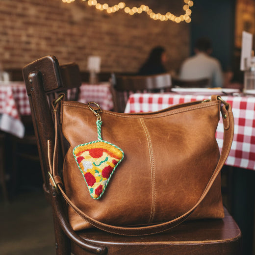 Pizza Slice Needlepoint Bag Charm