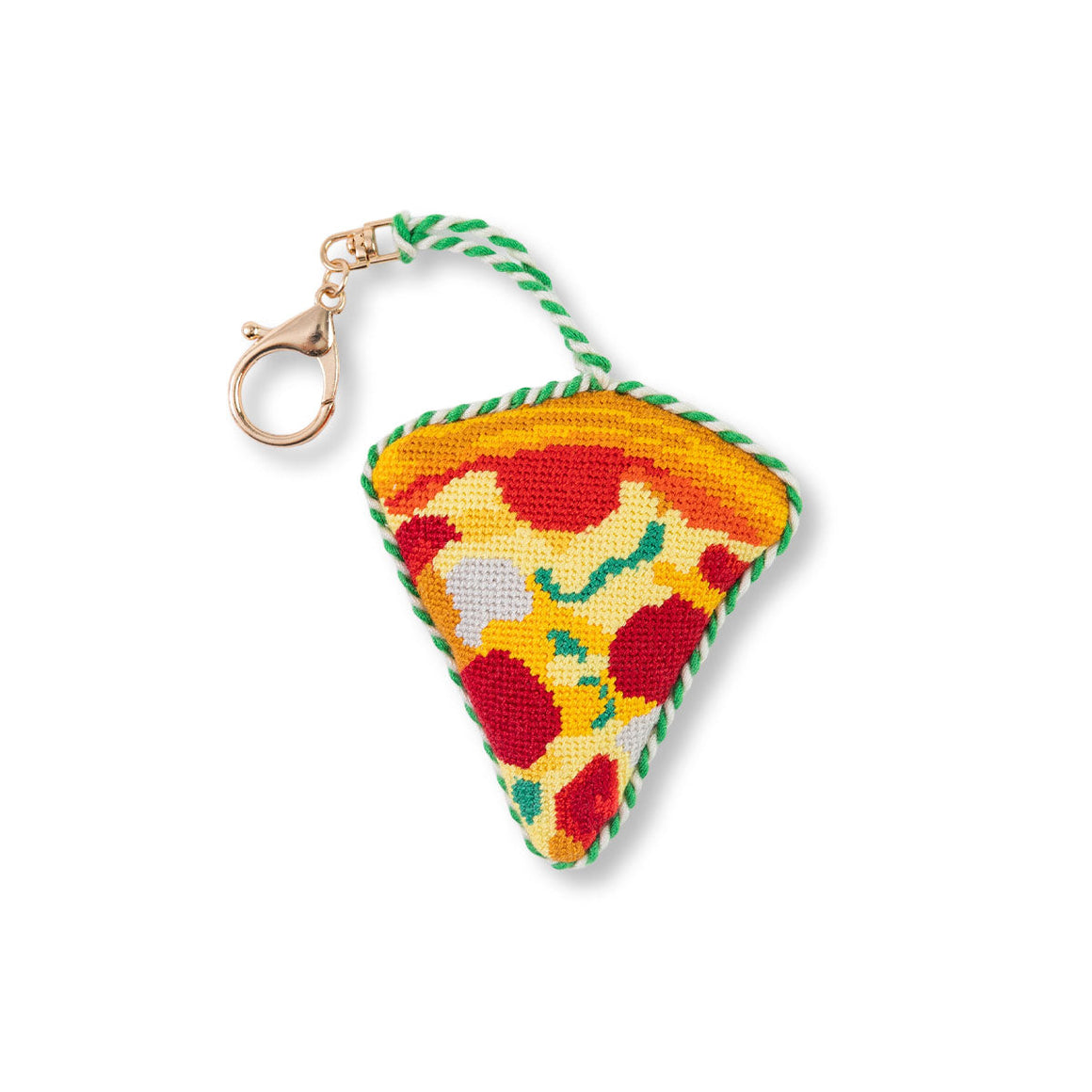 Pizza Slice Needlepoint Bag Charm