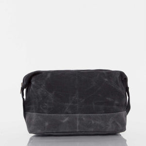 Black Waxed Canvas Dopp Kit