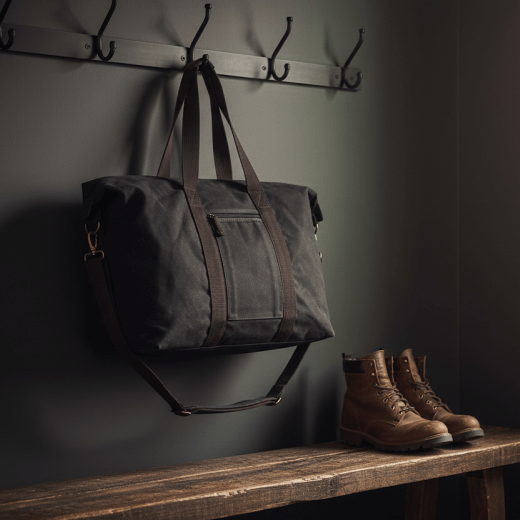 Chase Black Waxed Canvas Weekender