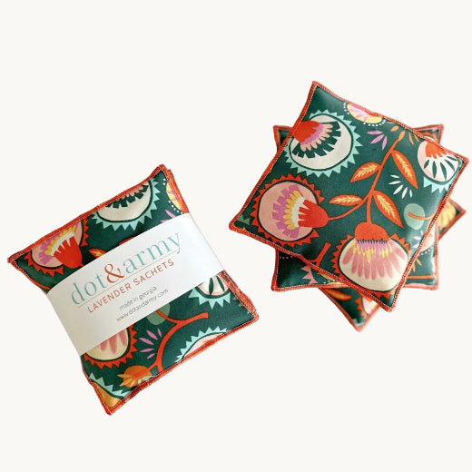Pack of floral-patterned lavender sachets 