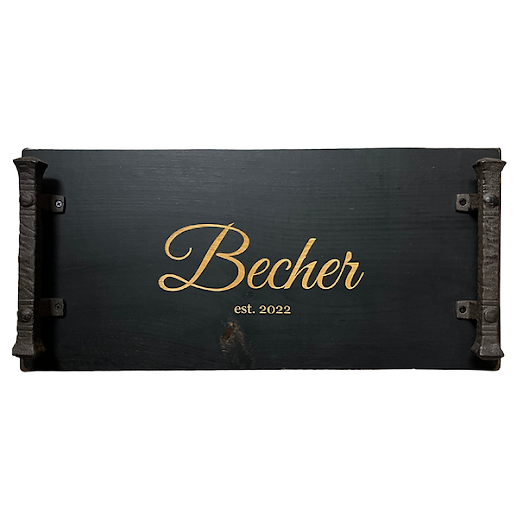 Black painted charcuterie tray with an engraving option