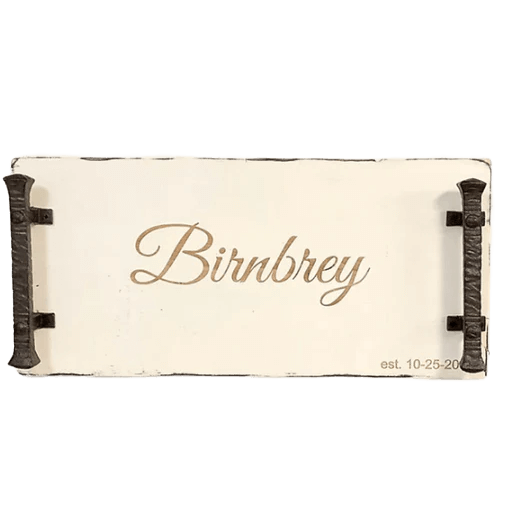 White painted charcuterie tray with engraving option