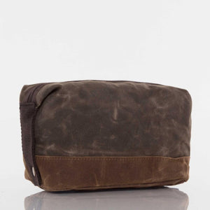 Olive Waxed Canvas Dopp Kit