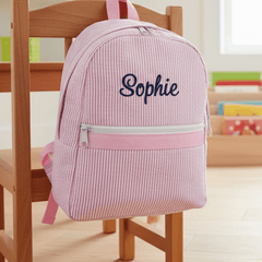 Small Seersucker Backpack