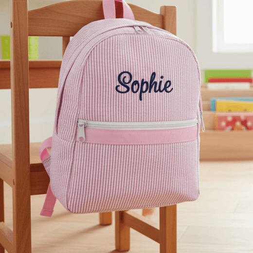 Small Seersucker Backpack