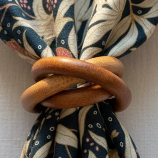 Set of 4 wooden napkin rings 