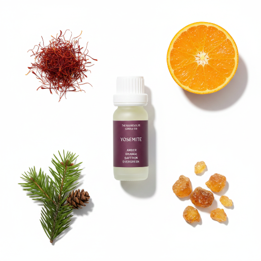 Small bottle of diffuser oil with a white cap and purple label on a white background
